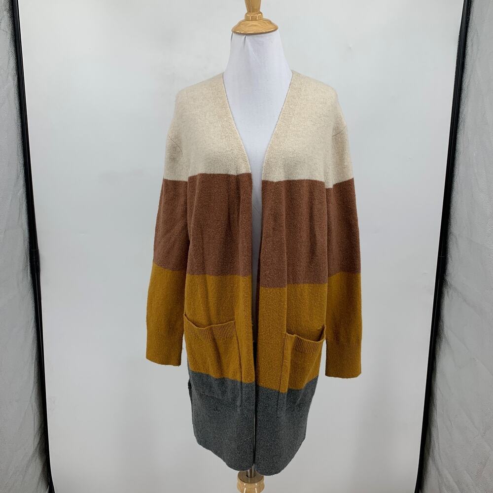 Madewell Cardigan Women M Medium Kent Colorblock Wool Alpaca Blend Tunic Sweater - Picture 2 of 12